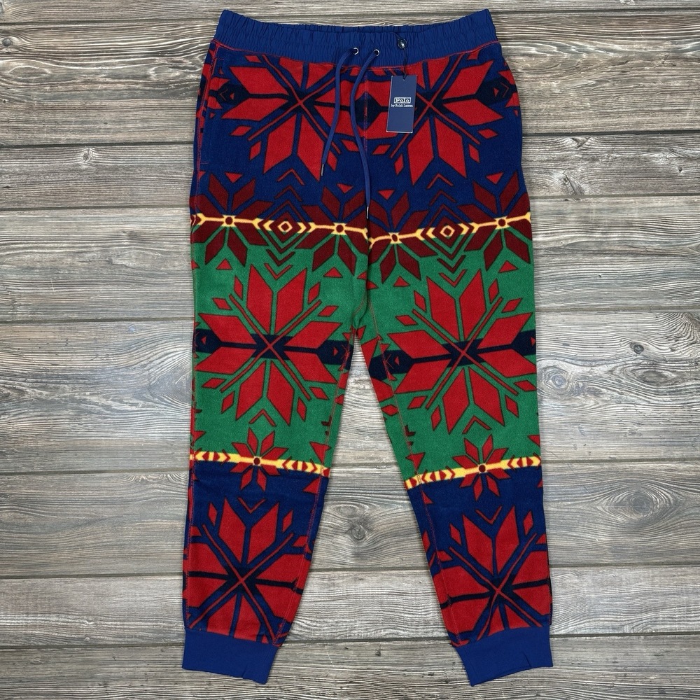 Polo Ralph Lauren Men's Fair Isle Brushed Fleece Jogger Pants MEDIUM‎ NEW $248